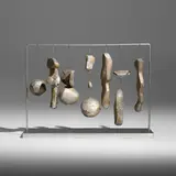 Bent Sørensen, Untitled, c. 1975, chrome-plated brass, stainless steel, silver leaf over bronze