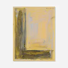 Günther Förg, Untitled, 1991, watercolor and chalk on yellow machine-wrapped paper