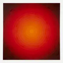 David Malek, Red Light Sphere, 2009, enamel and wax on panel