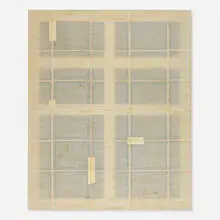 Jack Greer, Phase 1/3, 2013, paper, tape and thread on wooden stretcher