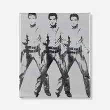 Eric Doeringer, Andy Warhol (Silver Elvis), 2019, screenprint and acrylic on canvas
