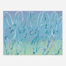 Hunt Slonem, Gradient Ascension Body Paint, 2017, oil and acrylic with diamond dust on canvas