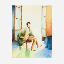 Bernhard Brungs, Kriegsdienstverweigerung (Lytton Straohey), 2012, oil on canvas