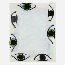 John Finneran, 7 Eyes, 4 Green, 2008, oil and enamel on aluminum and stainless steel nails