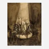 Marvin Israel, Three Donkeys, 1978, charcoal on paper