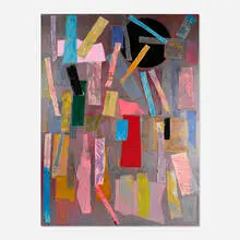 Sojourner Truth Parsons, Singing to the Flowers, 2016, acrylic, glitter and collage on canvas