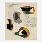 Arrangement by George Lovett Kingsland Morris, 1937, watercolor and collage on paper, sold Sep 2025