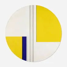 Ilya Bolotowsky, Tondo with Blue and Yellow, 1969, oil on canvas
