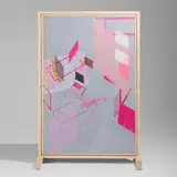 Mika Tajima, Adaption of Imitation of Another, 2008, mirrored glass, screenprint, cotton, gold leaf, acrylic paint, wood, paper and pins