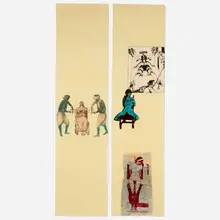 Nancy Spero, Victimage (diptych), 1990, hand-printed collage on paper