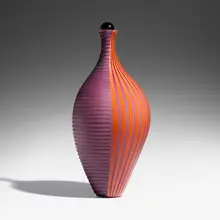 Giano bottle by Lino Tagliapietra, 1983, hand-blown glass, sold Sep 2025