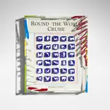 Murrine Sample Box (Round the World Cruise) by Richard Marquis, 1999, murrine, plate glass, colored pencil on mat board, wood, paint, sold Sep 2025