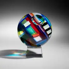 David Huchthausen, Sphere, 2007, cut and constructed glass