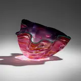 Ultramarine Macchia with Emerald Lip Wrap by Dale Chihuly, 1988, hand-blown glass, sold Sep 2025
