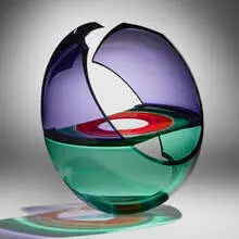 John Kiley, Intersected Halo, 2014, hand-blown, cut, and polished glass