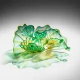 Dale Chihuly, Egyptian Green Persian Set with Empire Yellow Lip Wraps