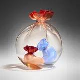 Bagged Bags (from the Acro Bags series) by John Littleton and Kate Vogel, 1983, hand-blown glass, sold Sep 2025