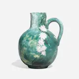 Early Pottery Club ewer with fruit blossoms by Mattie E. Hattersley for Dallas Pottery, sold Nov 2023