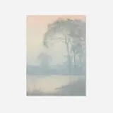 Peace and Quiet (Scenic Vellum plaque) by Lorinda Epply for Rookwood Pottery, 1913, glazed earthenware, original frame, sold Nov 2023