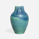Carved Mat vase with wave pattern by William E. Hentschel for Rookwood Pottery, sold Nov 2023