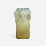 Iris Glaze vase with hawthorn blossoms by Caroline Steinle for Rookwood Pottery, sold Nov 2023