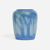 Scenic vase with moon, live oaks and Spanish moss by Aurelia Arbo for Newcomb College Pottery, sold Nov 2023