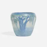 Sadie Irvine for Newcomb College Pottery, Scenic vase with live oaks and Spanish moss