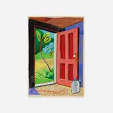 Josef Zenk, Open Door, gouache on paper