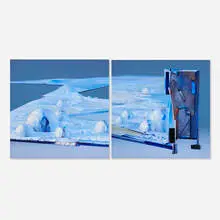 Jerry Rudquist, Untitled (diptych), acrylic on canvas