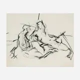 Mercedes Matter, Figure Study, charcoal on paper