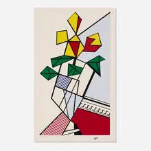 Roy Lichtenstein, Flowers, 1973, screenprint in colors