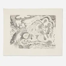Carroll Dunham, Shape on a Base, 1990, intaglio on J. Whatman 1952 paper