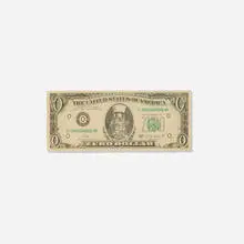 Zero Dollar by Cildo Meireles, double-sided offset lithograph on paper, sold Apr 2024