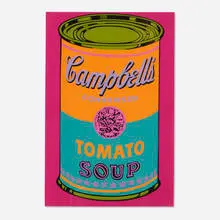 Campbell's Tomato Soup (from Banner, Multiples Calendar for 1968) by Andy Warhol, 1968, screenprint in colors, sold Apr 2024