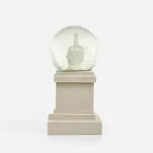Maurizio Cattelan, L.O.V.E. snow globe, 2014, resin, glass, concrete