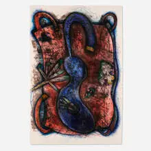Elizabeth Murray, Blue Body, 1986-87, lithograph in colors on Arches