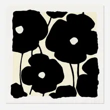 Donald Sultan, Blacks, 2020, screenprint with enamel ink and flocking on 4-ply museum board