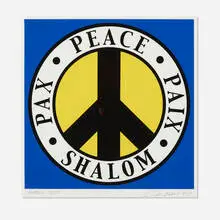 Shalom by Robert Indiana, 2004, screenprint in colors on BFK Rives, sold Apr 2024