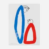 Keith Haring, Plate 14 (from The Story of Red and Blue portfolio), 1990, lithograph in colors