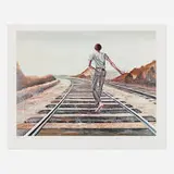 Ernie Barnes, Destination Unknown, 1979, offset lithograph in colors