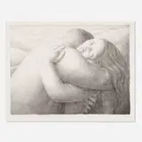 George Tooker, Lovers, 1982, lithograph on BFK Rives
