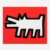 Keith Haring, Plate 2 (Barking Dog) (from the Icons series), 1990, screenprint in colors with embossing on Arches Cover