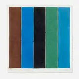 Colored Paper Image XIX (Brown Blue Black Green Violet) by Ellsworth Kelly, 1976, colored and pressed paper pulp, sold Apr 2024