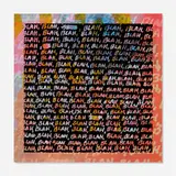 Mel Bochner, Blah, Blah, Blah (+ Background Noise), 2013, screenprint in colors (double-sided)