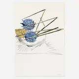 Flowers (Hand-Colored) by Andy Warhol, 1974, screenprint in black with hand-coloring, sold Apr 2024