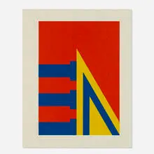 Benziger Print by Sol LeWitt, 1998, woodblock print in colors on Zangetsu, sold Apr 2024