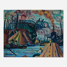Emil Armin, Chicago Scene, 1923, oil on canvas