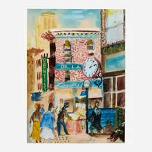 Aaron Bohrod, New York Subway Scene, 1932, watercolor and pencil on board