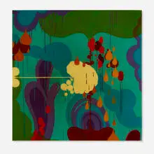 Carlos Rolón, Gooply Glop, resin and acrylic on canvas laid to wood