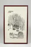 Shi Lu, Villiage Scene, Ink on paper, signed, sealed and